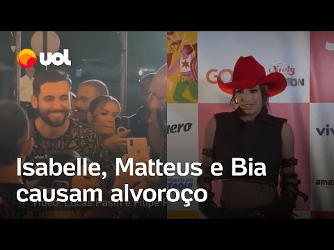 Ex-BBBs Isabelle, Matteus e Bia do Brás se reencontram no São João da Thay