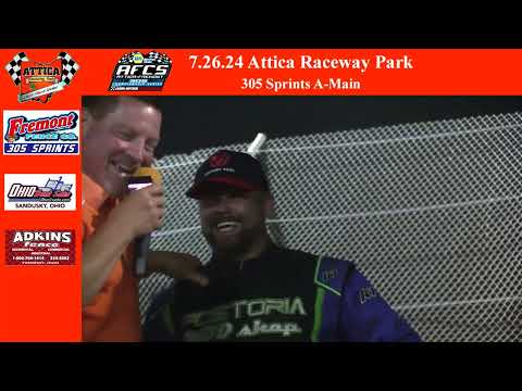 7.26.24 Attica Raceway Park 305 Sprints A-Main - dirt track racing video image