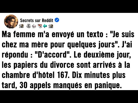 Elle a menti sur sa visite à sa mère. Deux jours plus tard, le divorce a trouvé leur chambre d'hôtel