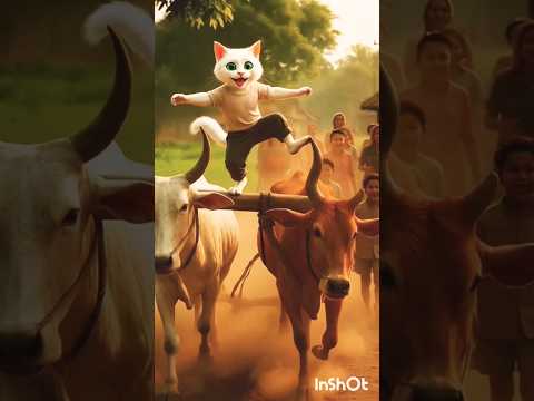 बिल्ली की हल सवारी। Plow-Riding Cat " 🐱🌾#ai #Short #farmer #funny