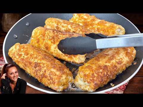 🌯 Хрустящие рулетики из лаваша с курицей и сыром на сковороде, перекус из лаваша. Люда Изи Кук.
