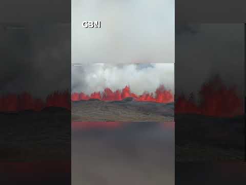 A volcano in Iceland erupts #iceland #volcano #news #gbnews