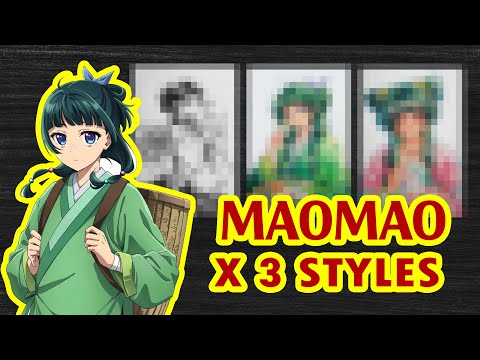 Draw MaoMao X 3 Styles - Kusuriya no Hitorigoto #hutachan #maomao
