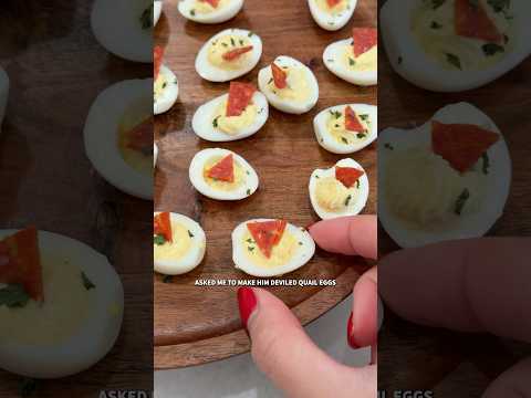 Fancy deviled quail eggs for someone I love