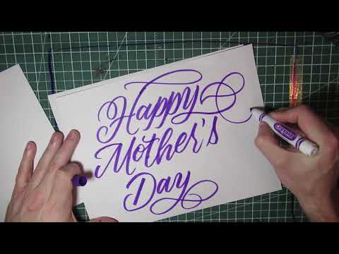How to Write Happy Mothers Day in Calligraphy (Fancy)