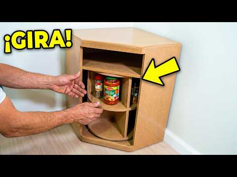 ESQUINERO CON SISTEMA GIRATORIO CASERO MUY BARATO DE MDF: Como Hacerlo Tu Mismo? MEDIDAS EN EL VIDEO