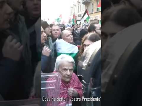 Corteo pro-Palestina: il surreale dialogo tra il carabiniere e l'attivista Franca Caffa #shorts#news