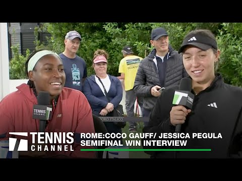 Coco Gauff/Jessica Pegula discuss their win, and team bonding in escape rooms | 2023 Rome Semifinal