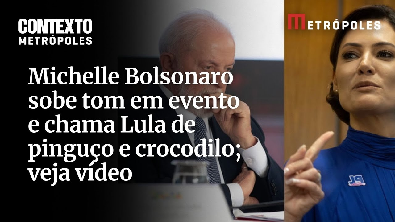 Michelle Bolsonaro sobe tom em evento e chama Lula de pinguço e crocodilo veja vídeo