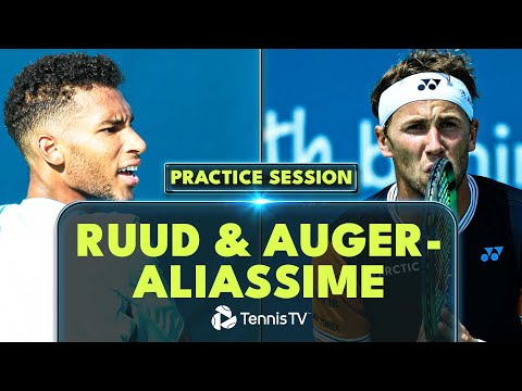 Casper Ruud vs Felix Auger-Aliassime Practice Set & Tiebreak Ahead of US Open!