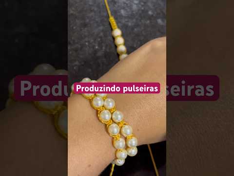 Pulseiras de macrame e pérola #crochet #macrame #pulseiras