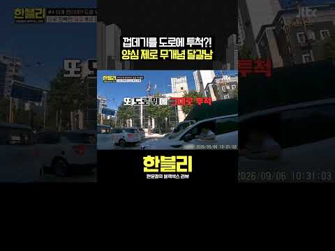 <strong>도로</strong> 위 달걀 껍데기 투척한 무개념남; #한블리 #shorts