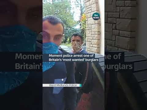 Moment police arrest one of Britain’s ‘most wanted’ burglars #ITVNews #Birmingham