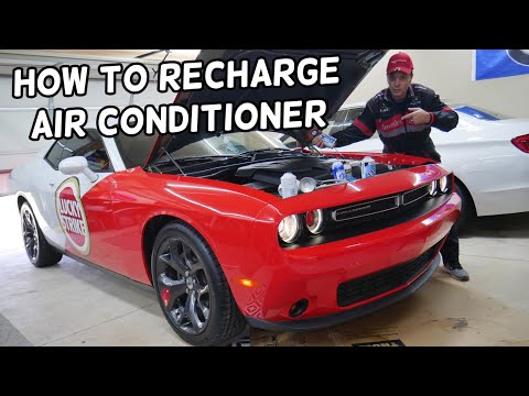 HOW TO RECHARGE AC AIR CONDITIONER ON DODGE CHALLENGER 2014 2015 2016 2017 2018 2019 2020 2021 2022