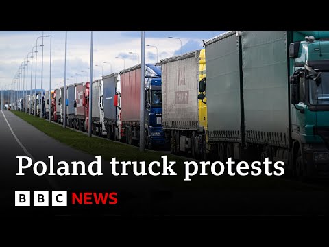 Poland truck protests leave Ukrainian drivers stranded - BBC News