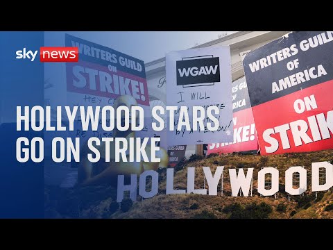 Watch live as Hollywood stars join writers in SAG walkout in New York