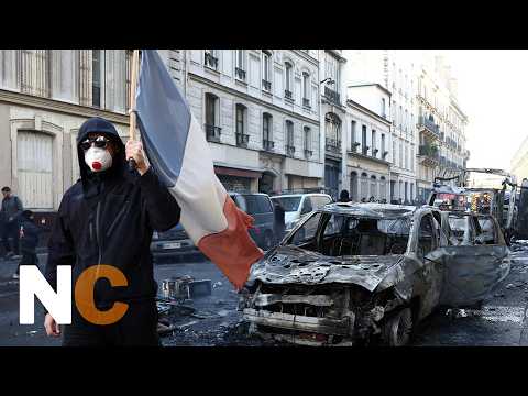 French Students, Workers &amp; Unions Join Paris March Against Rising Costs &amp; Fuel Prices | AC1Z
