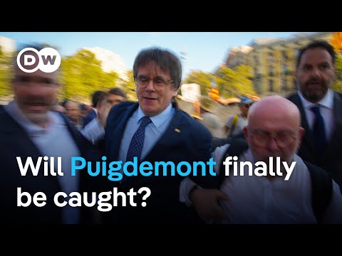 Spain: Police search for former separatist leader Puigdemont following speech | DW News