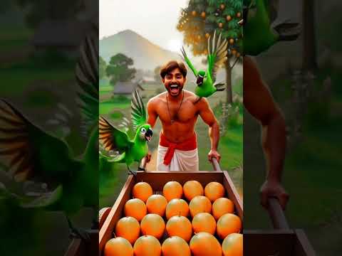 किसान और तोता – मेहनत का मीठा फल 🍋💚"#shorts