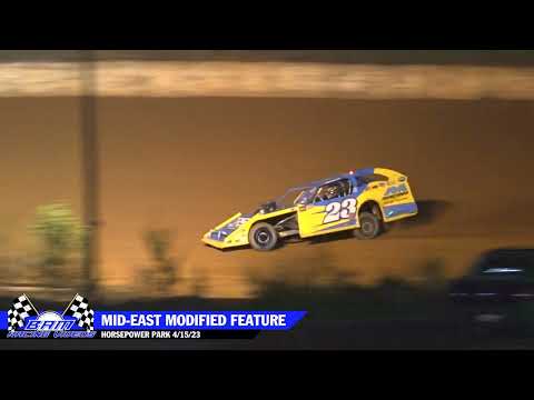 Mid East Modified Feature - HorsePower Park 4/15/23 - dirt track racing video image