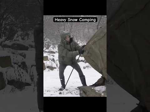 Heavy Snow Camping in a 6M TENT.🌨️