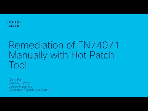 How to remediate FN74071 with the Hot Patch procedure