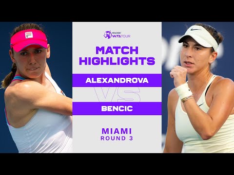 Ekaterina Alexandrova vs. Belinda Bencic | 2023 Miami Round 3 | WTA Match Highlights