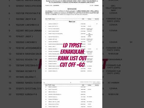 ld typist rank list-725/2022