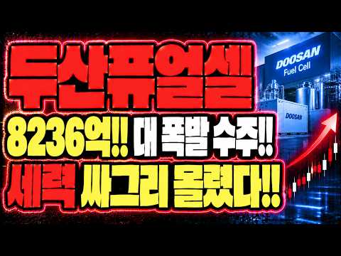 [두산퓨얼셀 주가전망] 8236억?? 美쳤다, 세력 싹 몰렸습니다!! 🔥🔥🔥