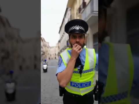 Police is chasing a cat on police Scooter #cat #animalrescue #funnycats