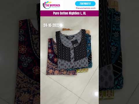 Pure Cotton Nigh L, XL | The Womenza | Nighties Manufacturer #wholesale #nightwear #onlineshopping