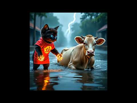 सुपरकिटन Meow और बाढ़ का संग्राम! #ai #3danimation #ytshorts #catcartoon #new #hindicartoon #video