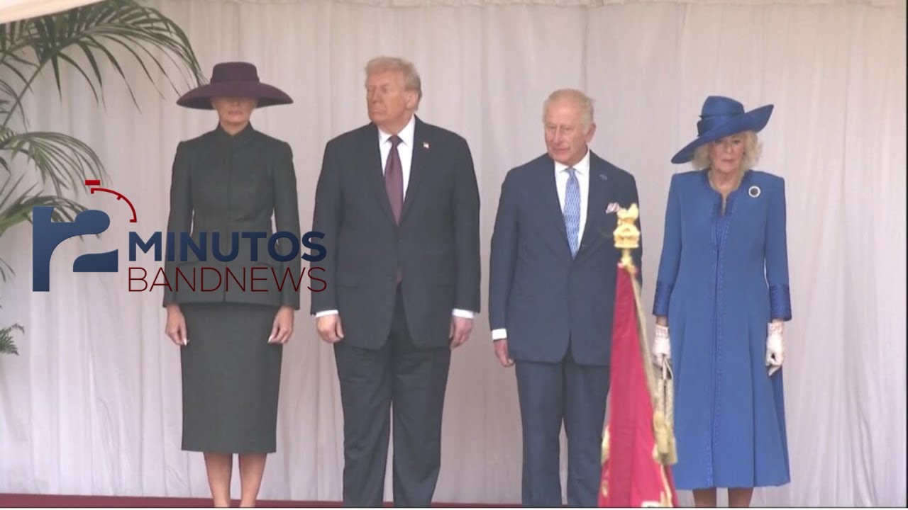 Donald Trump é recebido pela família real britânica   BandNews em 2 Minutos 170925   Tarde