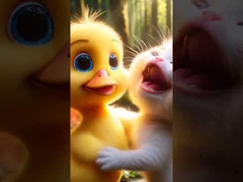 (*Duckling aur Kitten ki Dosti ne Dil Jeet Liya!*)#shorts#viral shorts #yt shorts #cute cat#animals