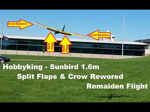 Hobbyking - Sunbird 1.6m Glider - Split Flaps and Crow Rework - Remaiden Flight - UCVumEMd8O4mN1VwOPwVcLuA