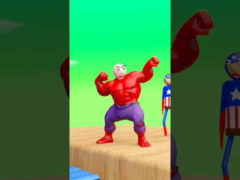 Red Hulk Baldi, Captain Baldi and Mario vs Thwomps #spiderman #baldi #animation