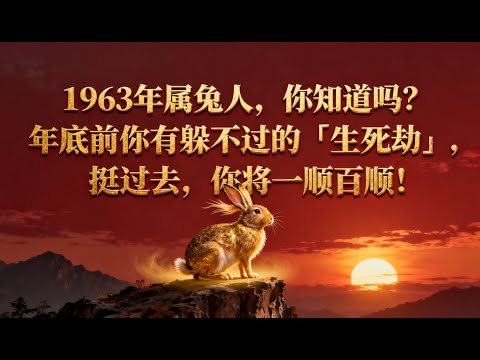 1963年屬兔人，你知道嗎？年底前你有躲不過的「生死劫」，挺過去，你將一順百順！生肖兔必看！