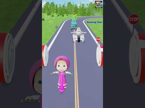 Epic Challenge with Amazing Cars Giant Bollards, Sprite, and the Long Chain Trap | BeamNG Drive''