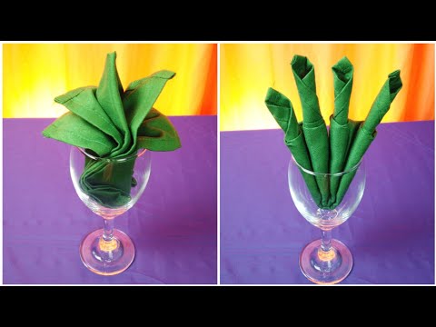 2 NAPKIN FOLDING WITH THE GLASS