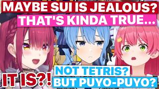 Marine Thinks Suisei Is Jealous Miko Not Playing Tetris (Sakura Miko /