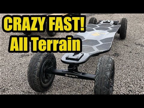 All Terrain ONSRA BLACK Carve Electric skateboard with 7 inch AT Wheels - How fast can it go?