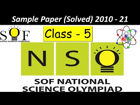 Class – 5 NSO | National Science Olympiad Exam | Solved Sample Paper Of 2020-2021 | SOF-NSO