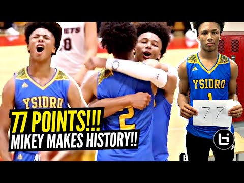 Mikey Williams Scores 77 POINTS!!! BREAKS CALIFORNIA RECORD & Makes HISTORY!! Youngest PLAYER EVER!