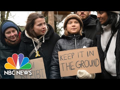 Greta Thunberg joins climate activists in condemned German village