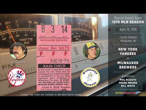 1976 New York Yankees vs Milwaukee Brewers - Classic Baseball Radio Broadcast video clip