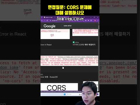 프로그래머 면접 질문: CORS 문제에 대해 설명하시오