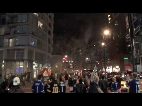 VANCOUVER CANUCKS WIN GAME 7 FANS AFTER GAME APR 26 2011 BY BCNEWSVIDEO.mov