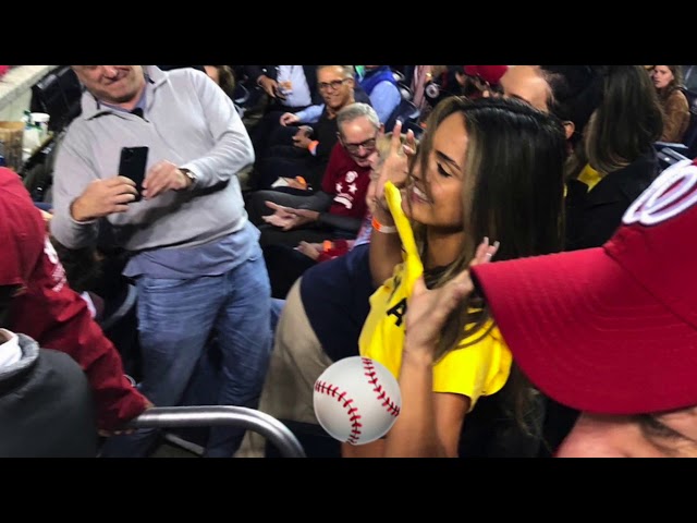 Woman Flashes At World Series Baseball Game