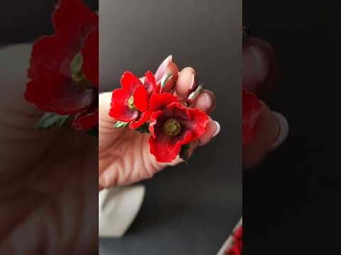 Серьги с маками своими руками #cernit #diy #творчество