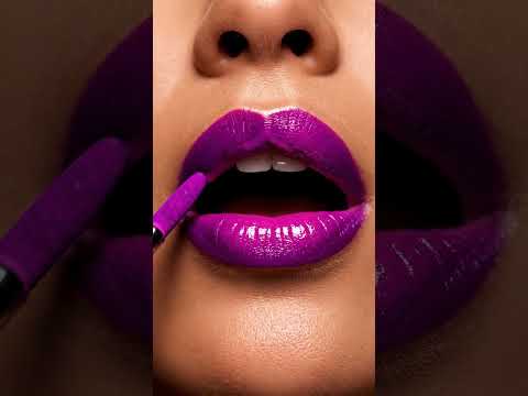 Dark Purple Glam Night 🔥 | AI Lipstick Transformation | Luxury Makeup